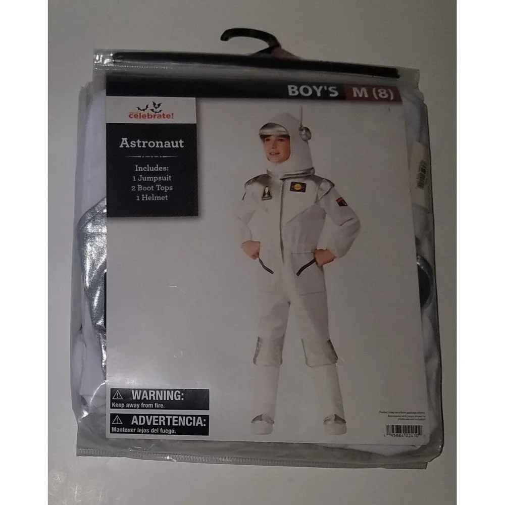 NEW White Astronaut Halloween Costume Cosplay Child Boys Size Medium 8
